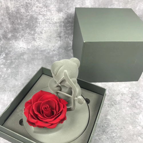 湯河店 創(chuàng)意禮物植絨熊永生花丘比特熊保鮮玫瑰花送女朋友結(jié)婚求婚禮品